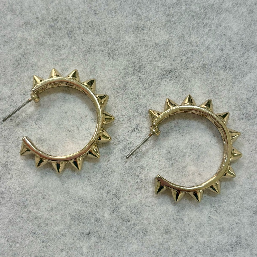 Gold spike earrings